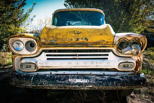 car vintage Chevrolet car on forest new mexico